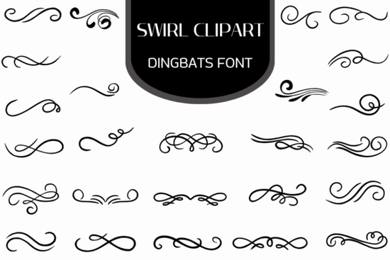 Swirl Clipart Font